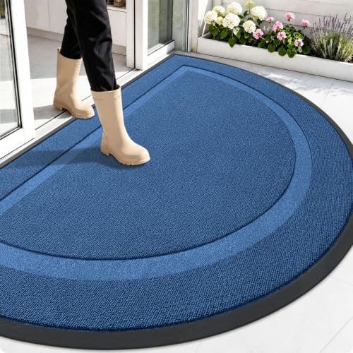 OLANLY Half Circle Front Door Mat Outside 59x34 All-Season Rubber Doormat by OLANLY