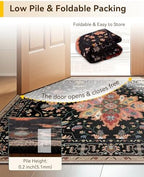 RELEANY Washable Area Rug, Runner 3'x6', Black/Colorful - Image 6