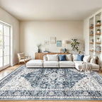 Amada 8x10 Area Rugs for Living Room, Washable Area Rug, Blue by AMADAHOMEFURNISHING