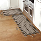 Kitchen Rugs Set of 2, Kitchen Mats for Floor,17x30+17x47 Brown - Image 2