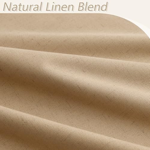 Guken Extra Long 100% Blackout Linen Curtains 120 Inches Camel Brown - Image 3
