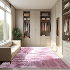 Area Rug 4x6 Pink Rug Washable Boho Rugs Non Slip Low Pile Abstract Small Carpet for Entryway, Bedroom, Kitchen, Classroom, Kids Room, Office, Dorm, Dining Room - Image 4