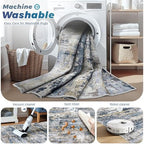 pmtsns Area Rugs 5x7 for Living Room: Washable Rug Modern Abstract Neutral Soft Non-Slip Low-Pile Indoor Carpet for Bedroom Dining Room Playroom Home Office (Blue Grey Brown, 5'x7') - Image 3