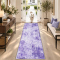 RELEANY Washable Runner 2'x8' Abstract Area Rug for Hallway Purple by RELEANY