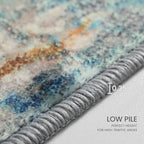 Runner Rug for Kitchen Hallways Runner Rug Non Slip 2'6''x8' Washable Blue Long Runner Rugs with Rubber Backing Soft Abstract Carpet Runner for Entryway, Kitchen, Bedroom, Bathroom - Image 6
