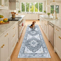 RELEANY Washable Area Rug, Runner 2'x8', Grey/White/Beige by RELEANY