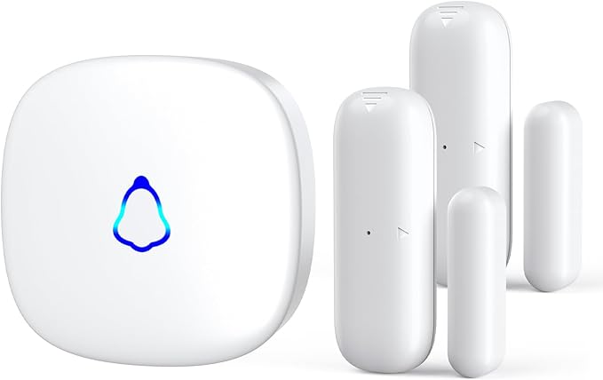 METAK Door Chime, Wireless Door Open Contact Sensor Alarm with 500 FT Range, 58 Chimes and 5 Volume Levels for Business/Store/Home/Office When Entering, 2 Transmitters + 1 Plug-in Receiver