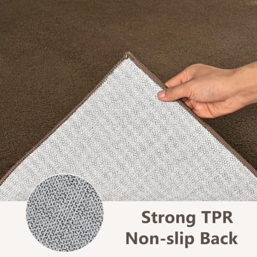 3x5 Beige Brown Solid Area Rug Washable Non-Slip Soft for Bedroom Kitchen - Image 6
