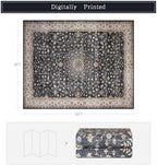 8x10 Washable Area Rugs for Living Room,Bedroom,Dining Room- Classic Black - Image 2