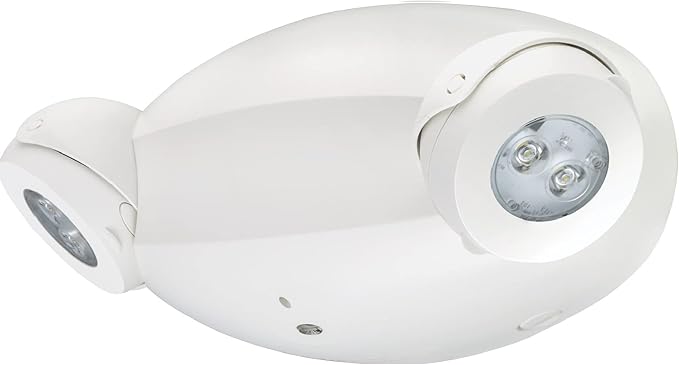 Lithonia Lighting Quantum Emergency Light, Contemporary Commercial LED Emergency Lights with 2 Aimable Lamp Heads, Ceiling or Wall Mount, White Thermoplastic, 120/277V Dual Voltage (ELM4L)