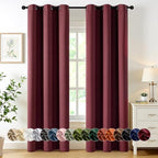MIULEE Christmas Blackout Curtains for Bedroom 2 Panel 40"x90" Burgundy Red by MIULEE