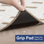 Home Techpro 12 PCS Black Rug Tape, Gripper for Rug for Hardwood Floors, Double Sided Reusable Under Rug Carpet Tape Stickers, Rug Anti Slip Grips for Area Rugs, Non Slip Rug Pads - Image 6