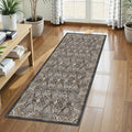 Washable Area Rug 2'6'' x 8' Vintage Traditional Persian Mat - Foldable Distressed Non-Slip Machine Washable Carpet for Living Room Bedroom Kitchen Home Decor - Ebony and Taupe by Unknown