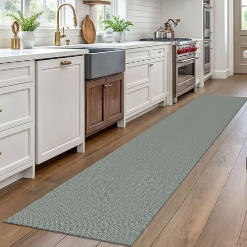 EARTHALL Washable Runner Rug, Non Slip Hallway Runner, 2x10 Ft, Green/Grey - Image 5