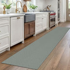EARTHALL Washable Runner Rug, Non Slip Hallway Runner, 2x10 Ft, Green/Grey - Image 5