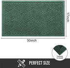 HIYARD Sturdy Front Door Mat, Absorbent Muddy Dirt Resist Welcome Door Mats Outdoor Indoor, Stain and Fade Resistant, Non-Slip Rubber Backing Low Profile Doormat for Entryway, 30×17, Green - Image 2