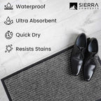 Front Door Mat, Indoor Outdoor Welcome Muddy Doormat, 30x17 Battleship Gray - Image 6