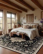 RELEANY Washable Area Rug, 6'x9', Black/Neutral - Image 3