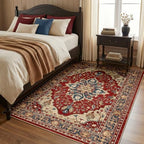 RELEANY Washable Area Rug, 5'x7', Red/Blue - Image 3
