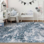 pmtsns Area Rugs 6x9 for Living Room: Washable Rug Modern Abstract Neutral Soft Non-Slip Low-Pile Indoor Carpet for Bedroom Dining Room Playroom Home Office (Blue Grey, 6'x9') - Image 6