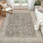 5x8 Area Rugs Living Room: Bedroom Washable Carpet Warm Taupe by Luxturiy