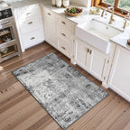2x5 Grey Rug Runners for Hallways Kitchen Runner Rug Non Slip Washable Black Long Runner Rugs with Rubber Backing Soft Abstract Carpet Runner for Bedroom, Kitchen, Bathroom, Entryway - Image 2