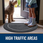 OLANLY Half Circle Front Door Mat Outside 71x47 All-Season Rubber Doormat - Image 7