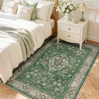 SameBed 5x7 Area Rug Living Room, Vintage Washable Carpet Green - Image 2