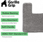 GORILLA GRIP Chenille Bath Rug Mat for Square Toilet Base, 24x19 Gray - Image 3