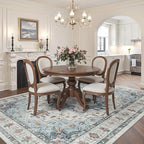 Madane 6x9 Area Rugs for Living Room, Soft Vintage Washable Rug, Blue - Image 2