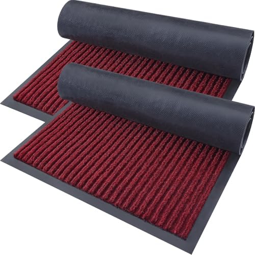 OLANLY 2-Pack Front Door Mats 29.5x17, Waterproof Heavy-Duty Doormats by OLANLY
