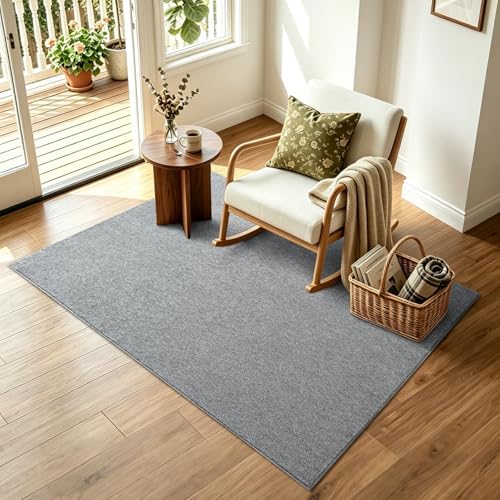3x5 Grey Area Rug Washable Non-Slip Soft Thin for Bedroom Kitchen Entryway - Image 3
