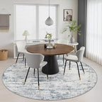 Round Area Rug Living Room: 4 ft Modern Washable Indoor Carpet - Image 5