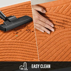 HIYARD Sturdy Front Door Mat, Absorbent Muddy Dirt Resist Welcome Door Mats Outdoor Indoor, Stain and Fade Resistant, Non-Slip Backing Entry Mat Low Profile Doormat for Entryway, 29×17, Orange - Image 7