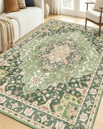 OLANLY 8x10 Washable Area Rug, Soft Non Slip Carpet for Bedroom Living Room by OLANLY
