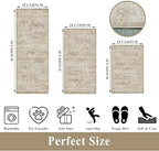 Kitchen Rugs Sets of 3,Washable Non-Slip Kitchen Mats for Hardwood Floor, Boho Farmhouse Kitchen Runner Rug for Sink,Entryway & Hallway & Bathroom (Beige Brown, 2x3+2x4+2x5) - Image 2