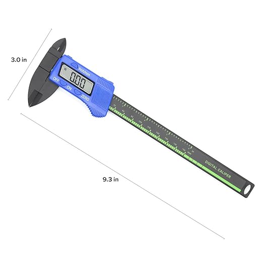 Electronic Digital Caliper, Plastic Vernier Caliper, Caliper Measuring Tool with Inch/Millimeter Conversion, Extra Large LCD Screen, 0-6 Inch/0-150 mm, Auto Off Featured Micrometer Ruler