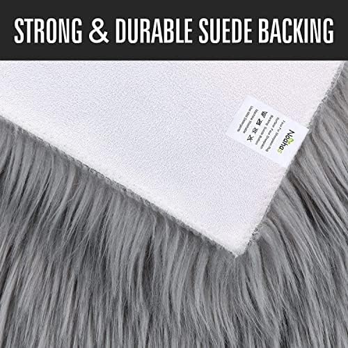 2x6 Grey Faux Fur Runner Rug Fluffy Soft Washable for Bedroom Dorm Hallway - Image 6