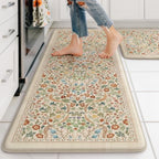 Collive Anti Fatigue Mats for Kitchen Floor, Beige 20"x47"+20"x32" by Collive
