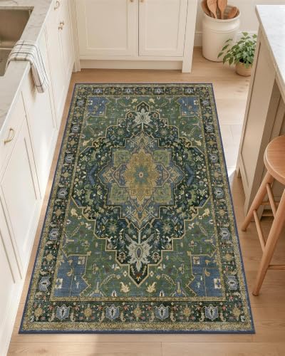OLANLY 2x4 Washable Accent Rug Non Slip Carpet for Entryway Kitchen Bedside by OLANLY