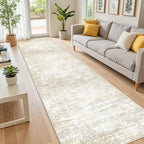 2x10 Runner Rug Non Slip,Washable Hallway Runner Rug,Brown - Image 3