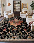 RELEANY Washable Area Rug, Large 10'x14', Black/Colorful - Image 2