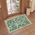 SameBed Washable 2x3 Entryway Area Rug, Vintage Kitchen Rug Brown Green by SameBed