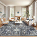 Amada Large 10x14 Washable Area Rug for Living Room, Gray/Gold, Vintage by AMADAHOMEFURNISHING
