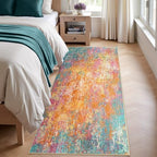 RELEANY Washable Runner 2'x10' Abstract Area Rug for Hallway Starlight - Image 4