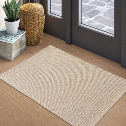 EARTHALL Washable Entryway Rug, Non Slip Indoor Doormat, 2x3 Ft, Sand/Beige by Unknown