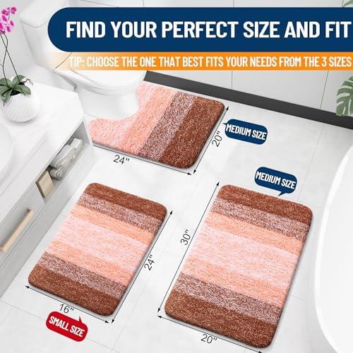 OLANLY Small Bathroom Rugs 35x16, Extra Soft Absorbent Microfiber Bath Rugs - Image 2