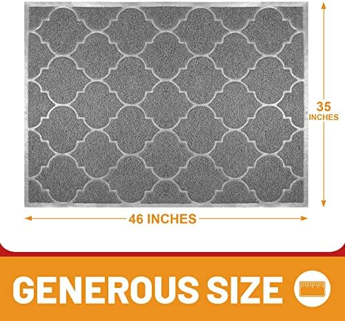 Cosyearn Door Mat, 46x35, Grey, Indoor Outdoor Front Entryway Doormat - Image 3