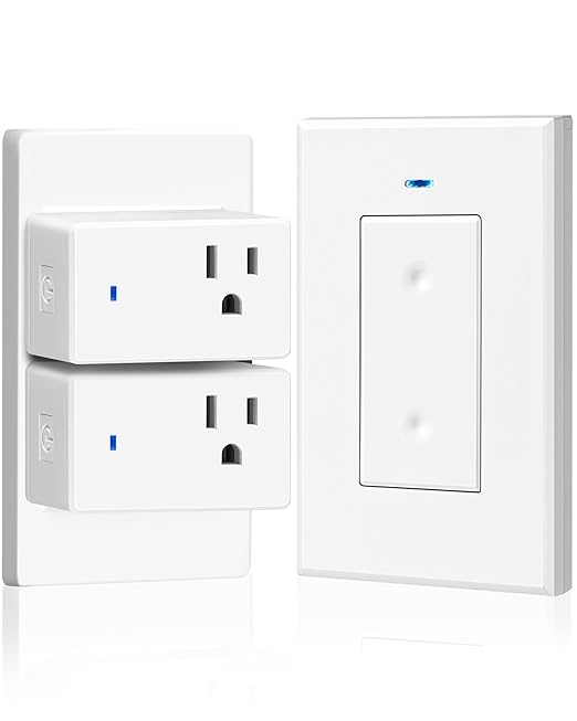 WILAWELS Remote Control Outlet Wireless Light Switch, Removable Remote Outlet Switch Kit for Lamps, Lights, Appliance, Expandable, 100ft RF Range, FCC Listed (1 Controller + 2 Outlets) W08RC1206