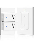 WILAWELS Remote Control Outlet Wireless Light Switch, Removable Remote Outlet Switch Kit for Lamps, Lights, Appliance, Expandable, 100ft RF Range, FCC Listed (1 Controller + 2 Outlets) W08RC1206